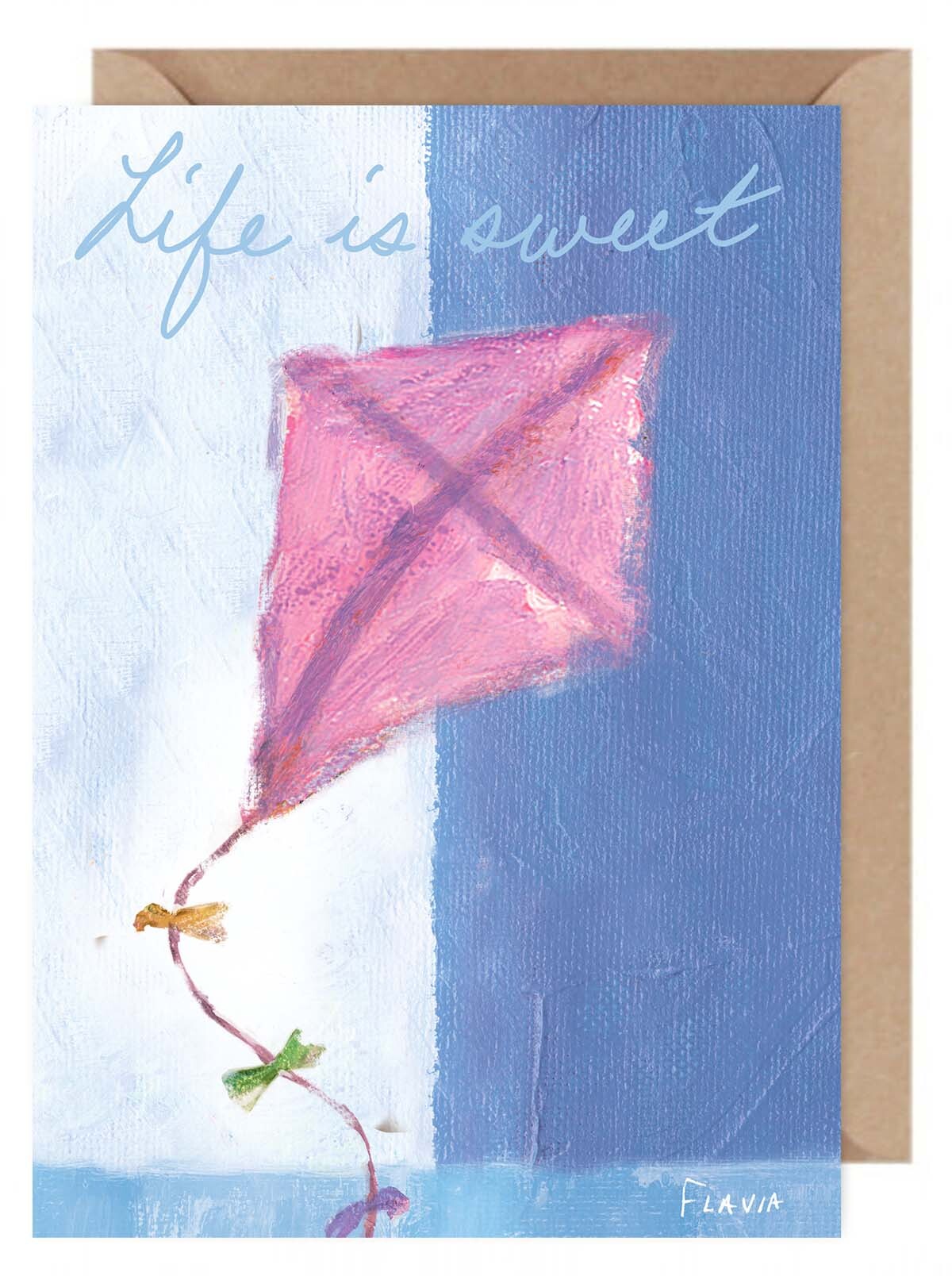Pink Kite - a Flavia Weedn inspirational greeting card 0101-0040