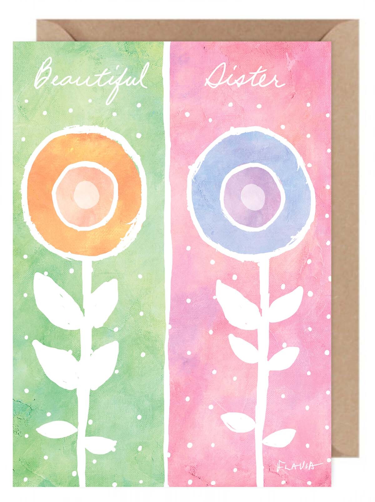 Beautiful Sister - a Flavia Weedn inspirational greeting card 0101-0064