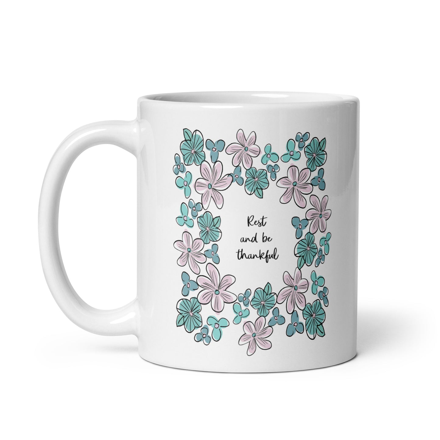 Lisa Weedn Rest and Be Thankful Mug