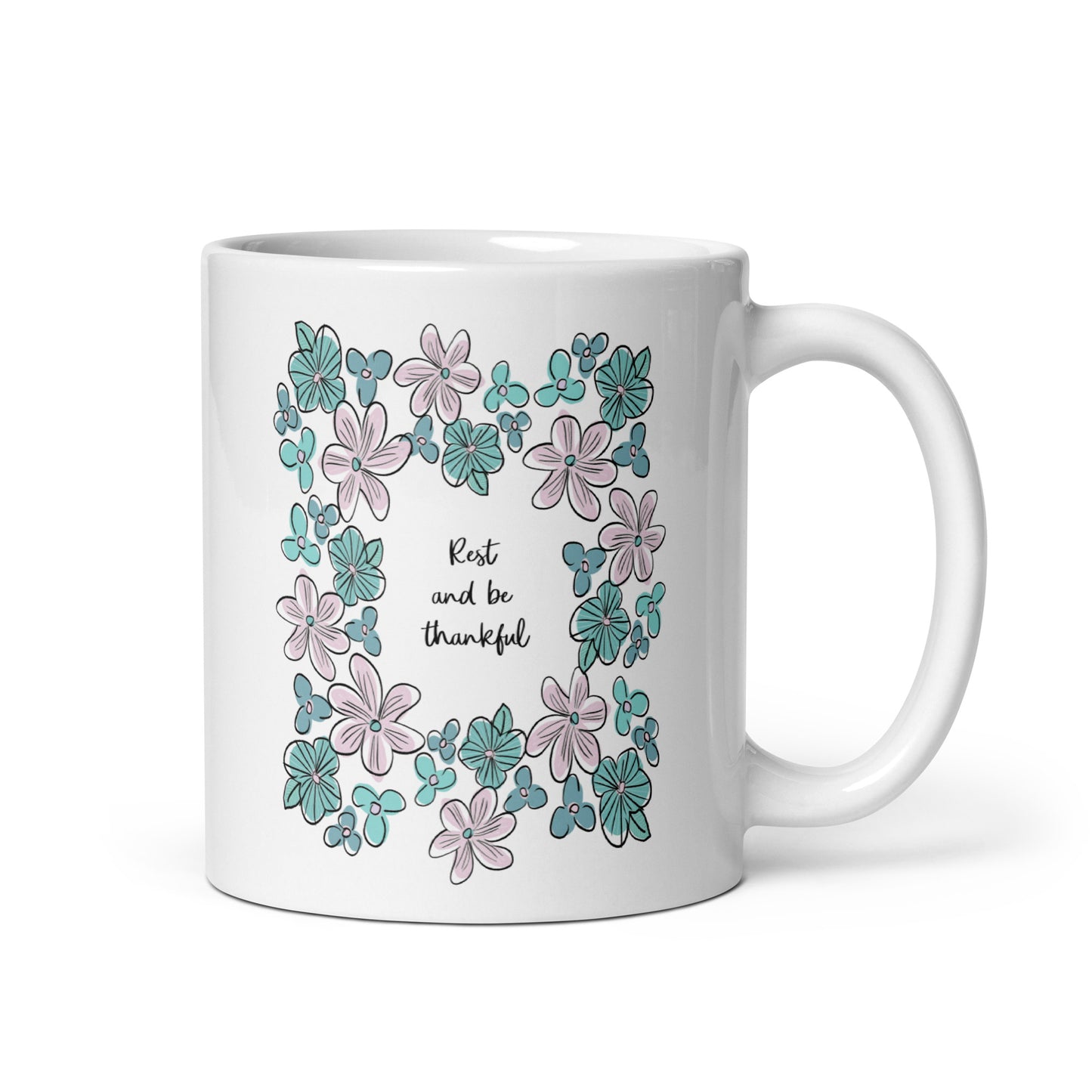 Lisa Weedn Rest and Be Thankful Mug