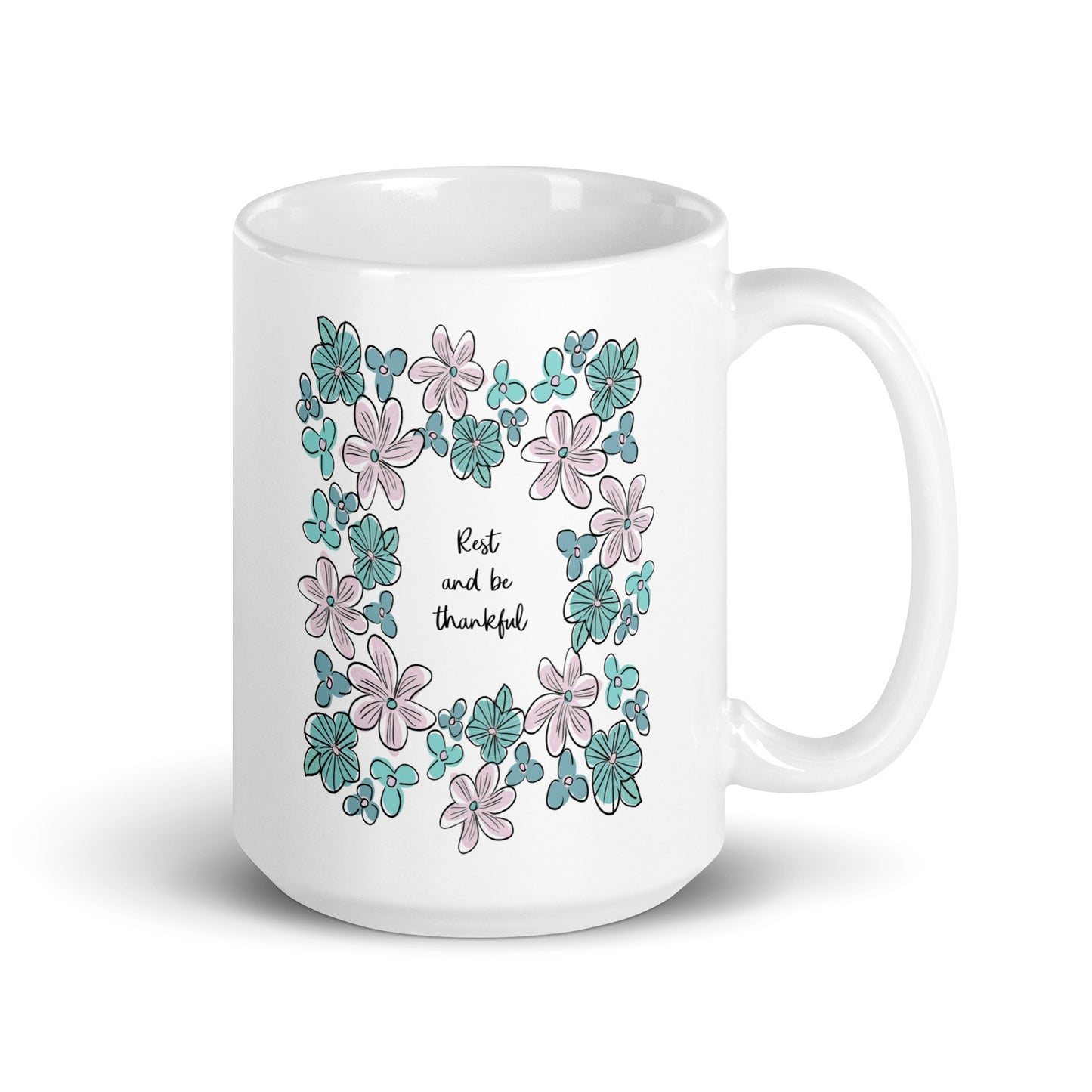 Lisa Weedn Rest and Be Thankful Mug